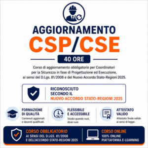 Corso di aggiornamento per CSP – CSE (40 ore)