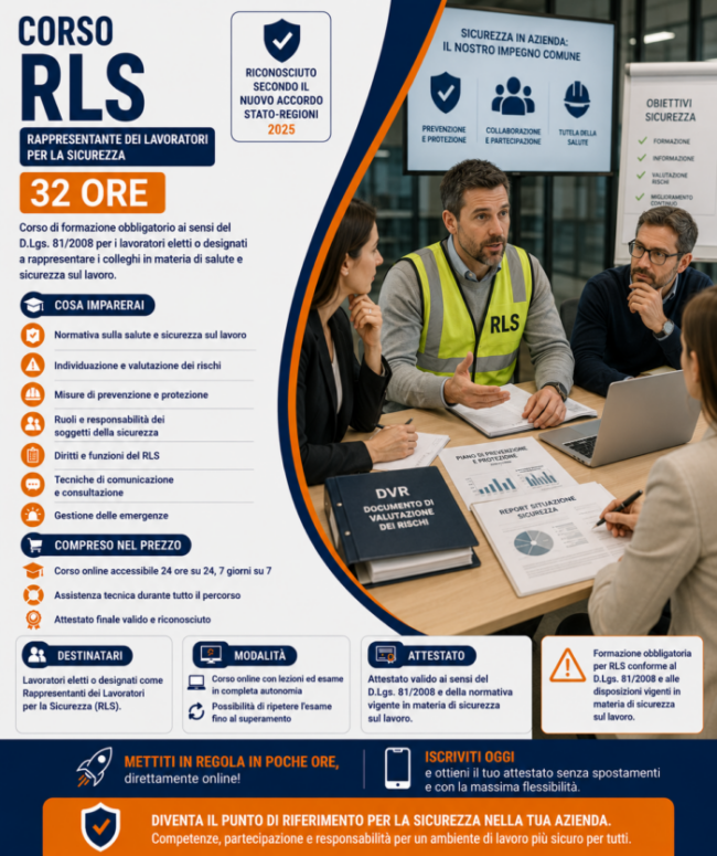 Corso RLS (Rappresentate dei lavoratori per la sicurezza) - immagine 2