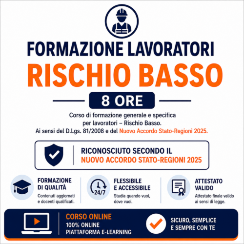 Corso Formazione Lavoratori rischio basso